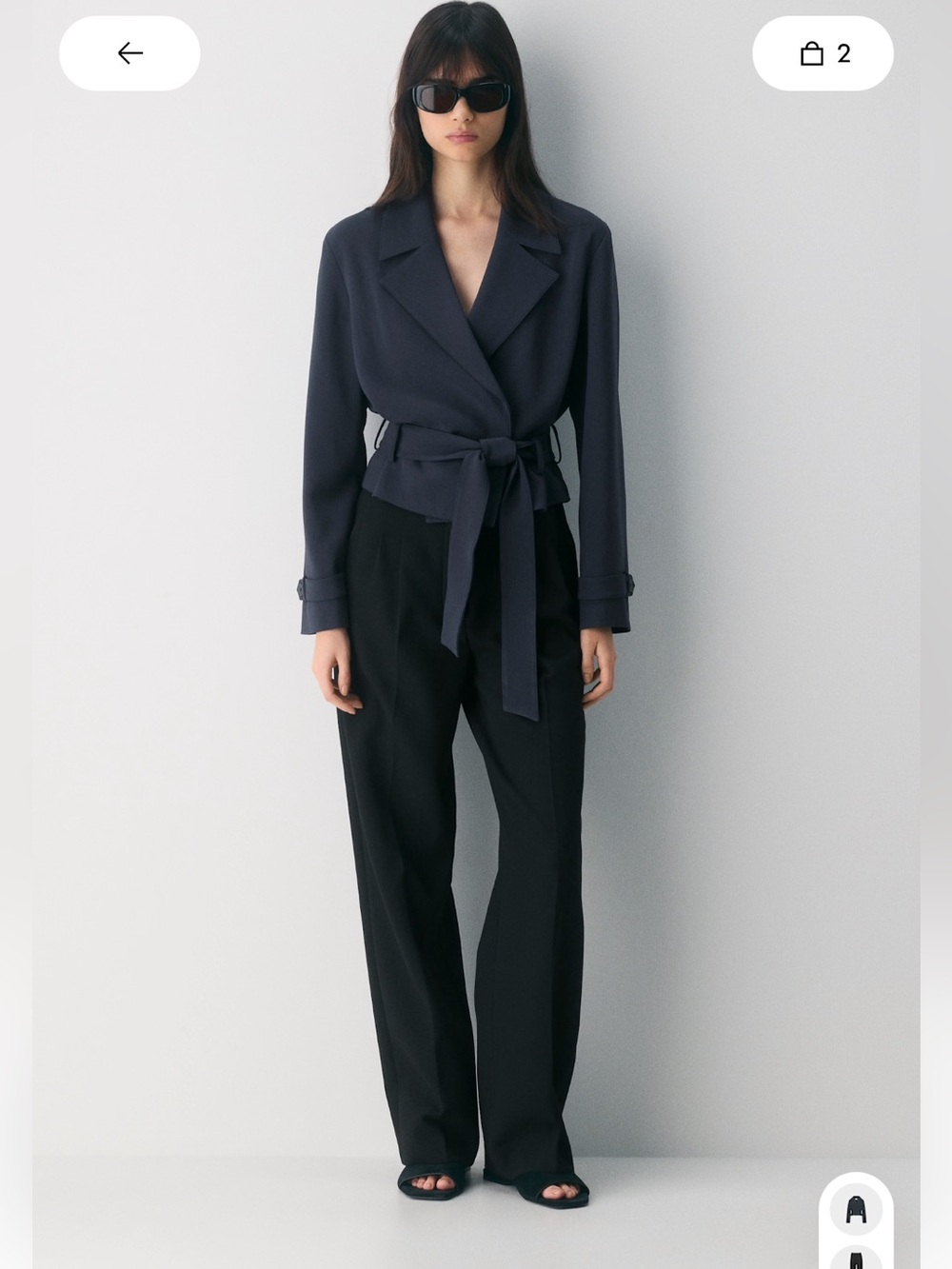 NWT Aritzia postage trench coat- sway crepe in dark night navy
